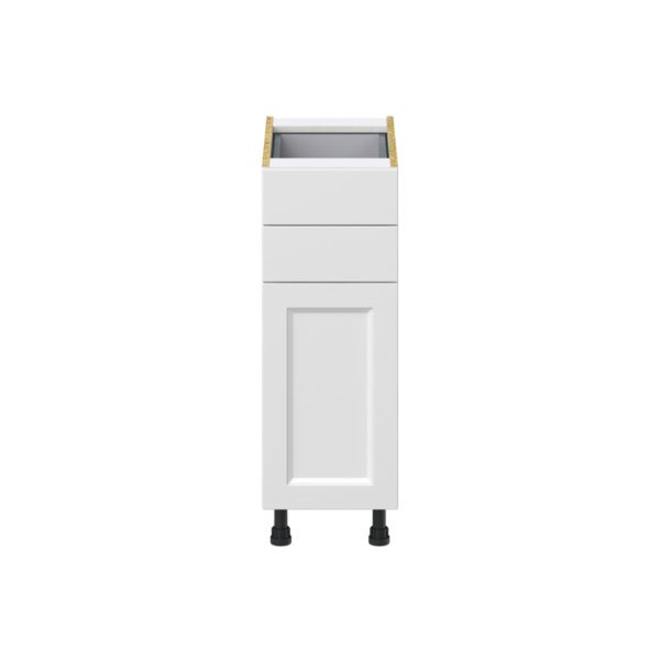 Magnolia Painted Bright White Recessed Assembled Base Cabinet with 1 Door and Two 5 in. Drawers (12 in. W X 34.5 in. H X 24 in. D)