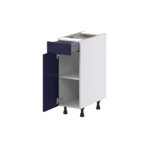 Camellia Painted Midnight Blue Recessed Assembled Base Cabinet with 1 Door and 1 Drawer (12 in. W X 34.5 in. H X 24 in. D)