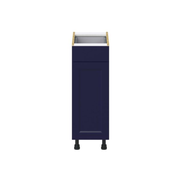 Camellia Painted Midnight Blue Recessed Assembled Base Cabinet with 1 Door and 1 Drawer (12 in. W X 34.5 in. H X 24 in. D)