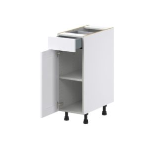 Dahlia Bright White  Shaker Assembled Base Cabinet with 1 Door and 1 Drawer (12 in. W X 34.5 in. H X 24 in. D)