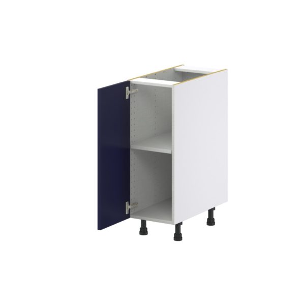 Camellia Painted Midnight Blue Recessed Assembled Base Cabinet with a Full High Door (12 in. W x 34.5 in. H x 24 in. D)