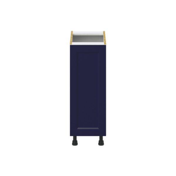 Camellia Painted Midnight Blue Recessed Assembled Base Cabinet with a Full High Door (12 in. W x 34.5 in. H x 24 in. D)