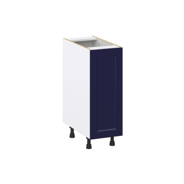 Camellia Painted Midnight Blue Recessed Assembled Base Cabinet with a Full High Door (12 in. W x 34.5 in. H x 24 in. D)