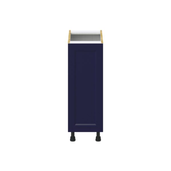 Camellia Painted Midnight Blue Recessed Assembled Base Cabinet with 1 Full High Door and 3 Inner Drawers (12 in. W X 34.5 in. H X 24 in. D)