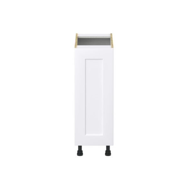 Jasmine Painted Warm White  Shaker Assembled Base Cabinet with 1 Full High Door and 3 Inner Drawers (12 in. W X 34.5 in. H X 24 in. D)