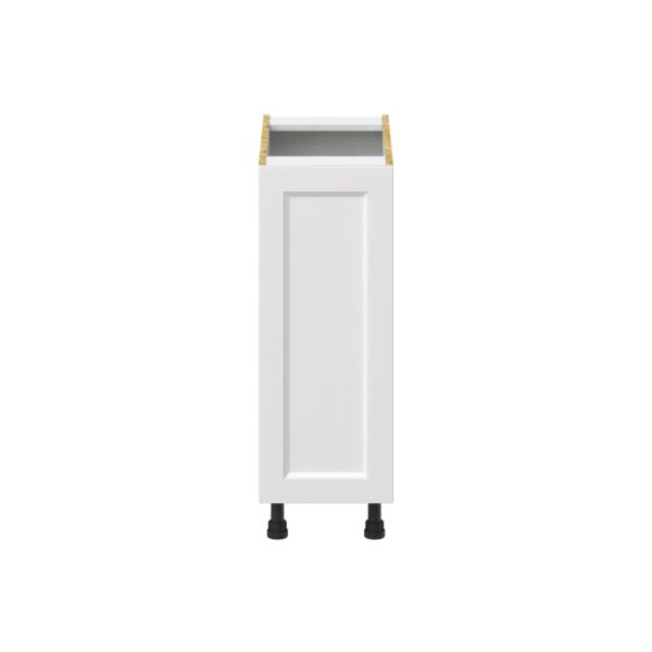 Magnolia Painted Bright White Recessed Assembled Base Cabinet with 1 Full High Door and 3 Inner Drawers (12 in. W X 34.5 in. H X 24 in. D)