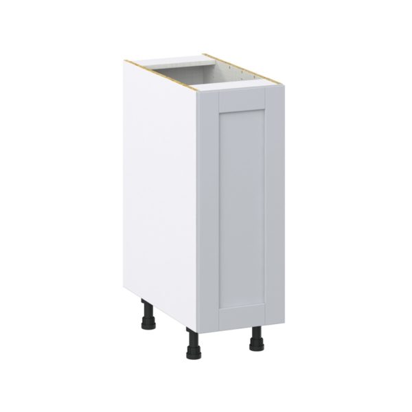 Sea Holly Light Gray  Shaker Assembled Base Cabinet with 1 Full High Door and 3 Inner Drawers (12 in. W X 34.5 in. H X 24 in. D)