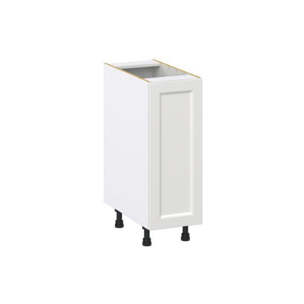 Magnolia Painted Bright White Recessed Assembled Base Cabinet with a Full High Door (12 in. W x 34.5 in. H x 24 in. D)