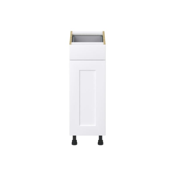 Jasmine Painted Warm White  Shaker Assembled Base Cabinet with 1 Door and 1 Drawer (12 in. W X 34.5 in. H X 24 in. D)