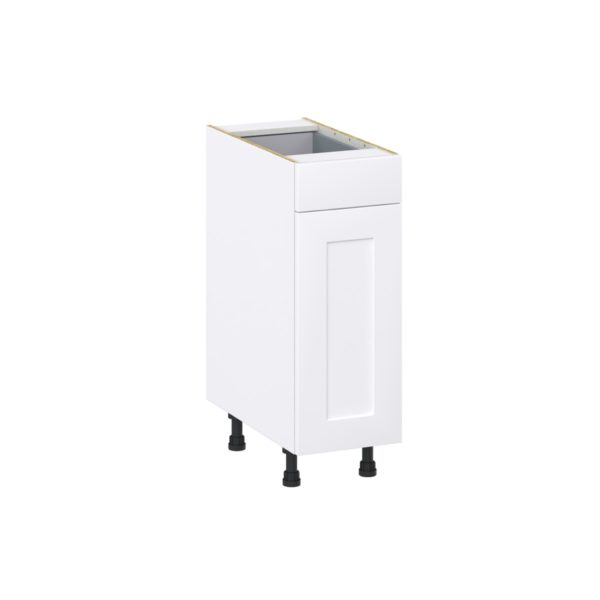 Jasmine Painted Warm White  Shaker Assembled Base Cabinet with 1 Door and 1 Drawer (12 in. W X 34.5 in. H X 24 in. D)