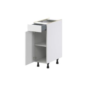 Magnolia Painted Bright White Recessed Assembled Base Cabinet with 1 Door and 1 Drawer (12 in. W X 34.5 in. H X 24 in. D)