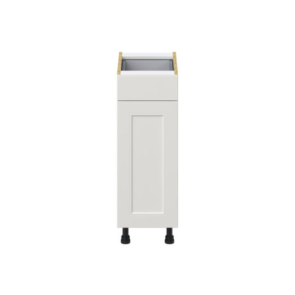 Wisteria Painted Light Gray Recessed Assembled Base Cabinet with 1 Door and 1 Drawer (12 in. W X 34.5 in. H X 24 in. D)