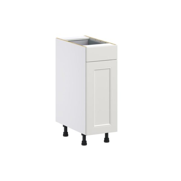 Wisteria Painted Light Gray Recessed Assembled Base Cabinet with 1 Door and 1 Drawer (12 in. W X 34.5 in. H X 24 in. D)