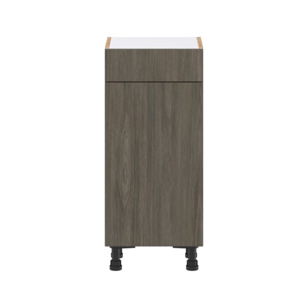 Cordyline Textured Slab Walnut Assembled Shallow Base Cabinet with 1 Door and 1 Drawer (15 in. W x 34.5 in. H x 14 in. D)