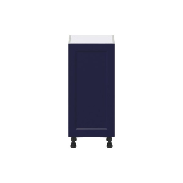 Camellia Painted Midnight Blue Recessed Assembled Shallow Base Cabinet with a Full High Door (15 in. W x 34.5 in. H x 14 in. D)