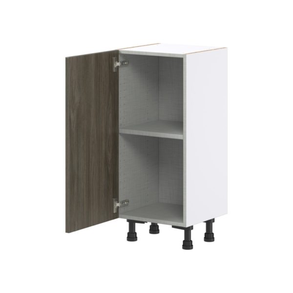 Cordyline Textured Slab Walnut Assembled Shallow Base Cabinet with a Full High Door (15 in. W x 34.5 in. H x 14 in. D)