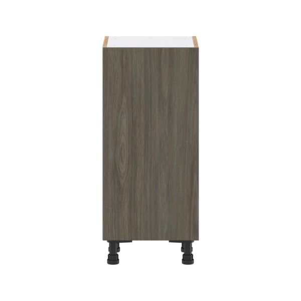 Cordyline Textured Slab Walnut Assembled Shallow Base Cabinet with a Full High Door (15 in. W x 34.5 in. H x 14 in. D)