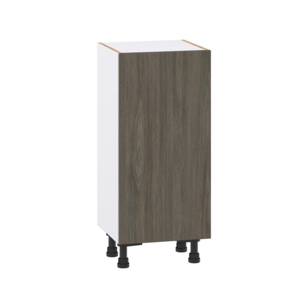 Cordyline Textured Slab Walnut Assembled Shallow Base Cabinet with a Full High Door (15 in. W x 34.5 in. H x 14 in. D)