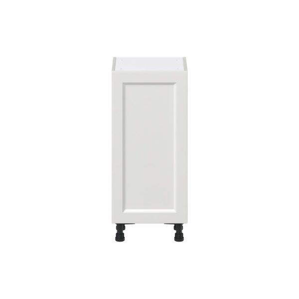 Magnolia Painted Bright White Recessed Assembled Shallow Base Cabinet with a Full High Door and 3 Inner Drawers (15 in. W x 34.5 in. H x 14 in. D)