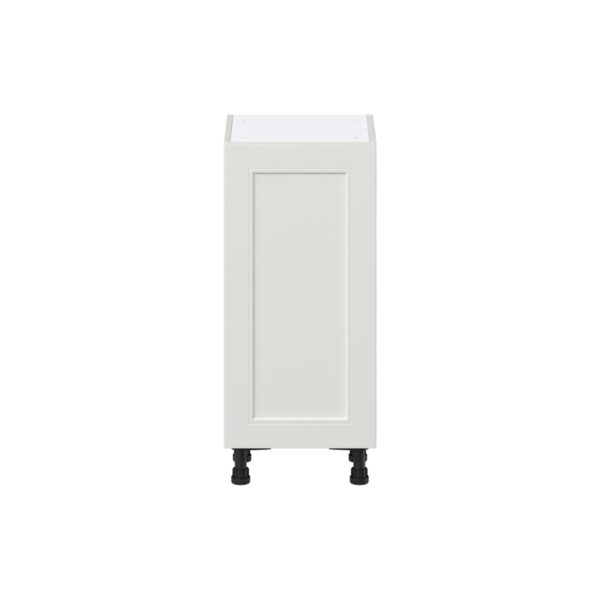 Wisteria Painted Light Gray Recessed Assembled Shallow Base Cabinet with a Full High Door and 3 Inner Drawers (15 in. W x 34.5 in. H x 14 in. D)