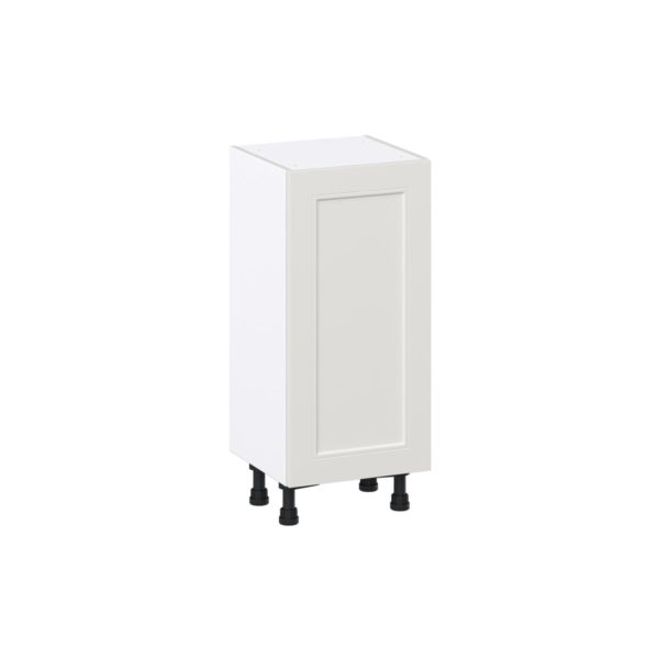 Wisteria Painted Light Gray Recessed Assembled Shallow Base Cabinet with a Full High Door and 3 Inner Drawers (15 in. W x 34.5 in. H x 14 in. D)