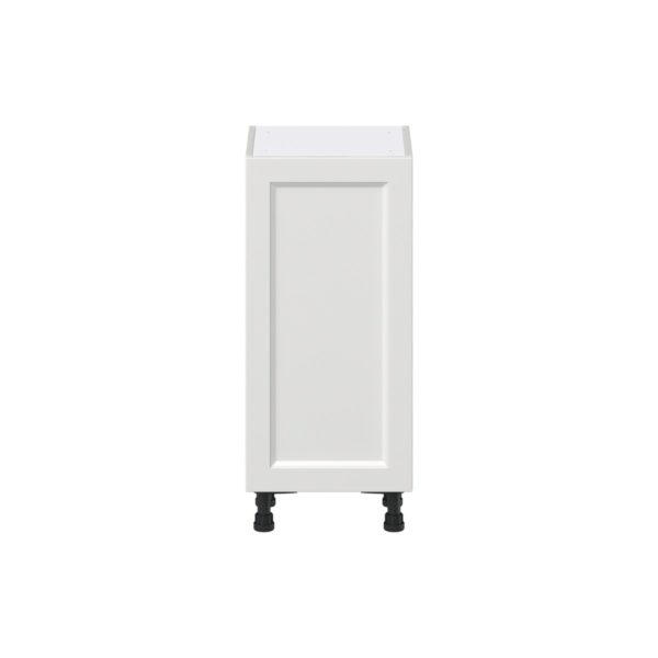 Magnolia Painted Bright White Recessed Assembled Shallow Base Cabinet with a Full High Door (15 in. W x 34.5 in. H x 14 in. D)