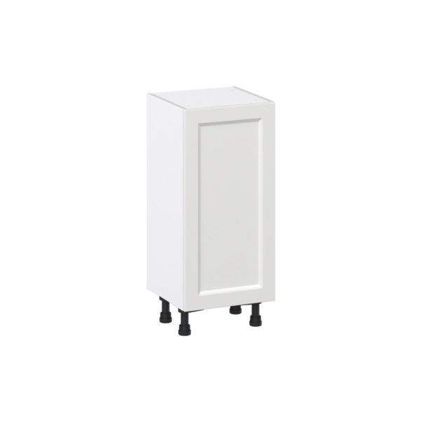 Magnolia Painted Bright White Recessed Assembled Shallow Base Cabinet with a Full High Door (15 in. W x 34.5 in. H x 14 in. D)