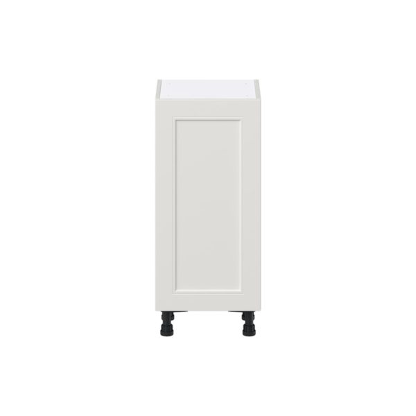 Wisteria Painted Light Gray Recessed Assembled Shallow Base Cabinet with a Full High Door (15 in. W x 34.5 in. H x 14 in. D)