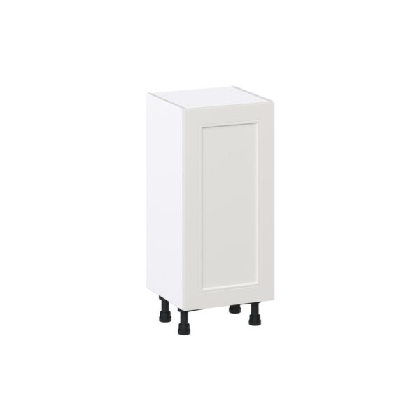 Wisteria Painted Light Gray Recessed Assembled Shallow Base Cabinet with a Full High Door (15 in. W x 34.5 in. H x 14 in. D)