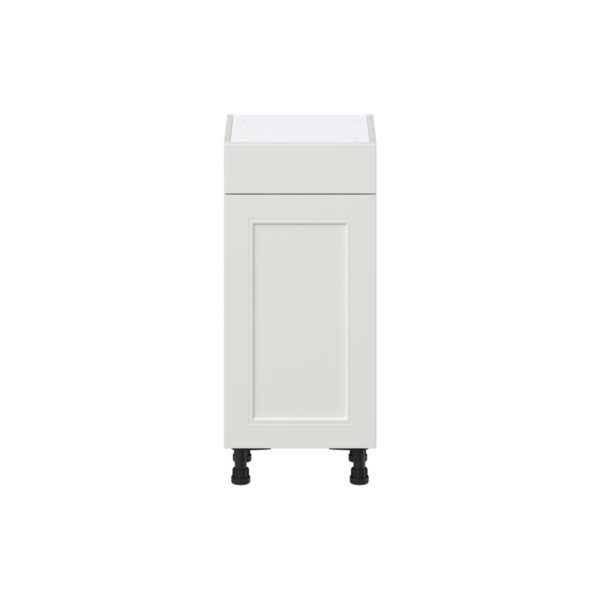 Wisteria Painted Light Gray Recessed Assembled Shallow Base Cabinet with 1 Door and 1 Drawer (15 in. W x 34.5 in. H x 14 in. D)