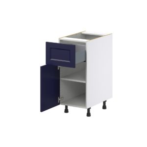 Camellia Painted Midnight Blue Recessed Assembled Base Cabinet with 1 Door and 10 in. Drawer (15 in. W x 34.5 in. H x 24 in. D)