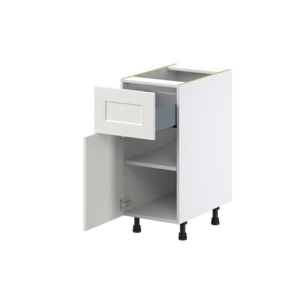 Wisteria Painted Light Gray Recessed Assembled Base Cabinet with 1 Door and 10 in. Drawer (15 in. W x 34.5 in. H x 24 in. D)