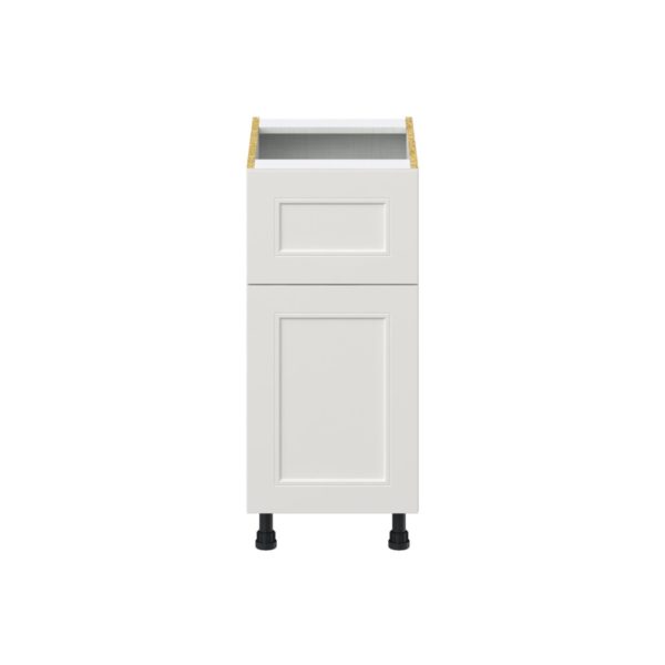 Wisteria Painted Light Gray Recessed Assembled Base Cabinet with 1 Door and 10 in. Drawer (15 in. W x 34.5 in. H x 24 in. D)