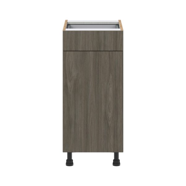 Cordyline Textured Slab Walnut Assembled Base Cabinet with 1 Door and 1 Drawer (15 in. W x 34.5 in. H x 24 in. D)