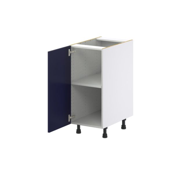 Camellia Painted Midnight Blue Recessed Assembled Base Cabinet with a Full High Door (15 in. W x 34.5 in. H x 24 in. D)