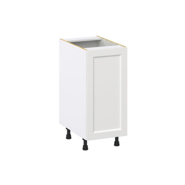 Magnolia Painted Bright White Recessed Assembled Base Cabinet with a Full High Door and 3 Inner Drawers (15 in. W x 34.5 in. H x 24 in. D)