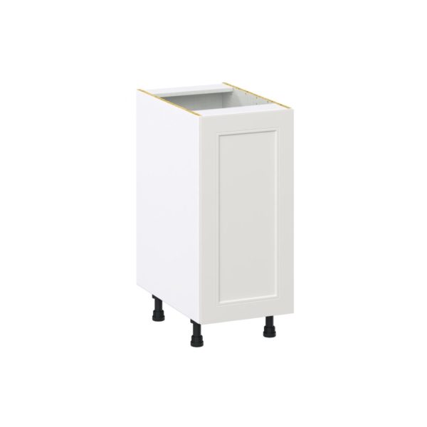 Wisteria Painted Light Gray Recessed Assembled Base Cabinet with a Full High Door and 3 Inner Drawers (15 in. W x 34.5 in. H x 24 in. D)