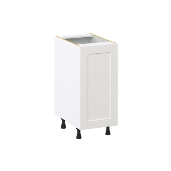 Wisteria Painted Light Gray Recessed Assembled Base Cabinet with a Full High Door (15 in. W x 34.5 in. H x 24 in. D)