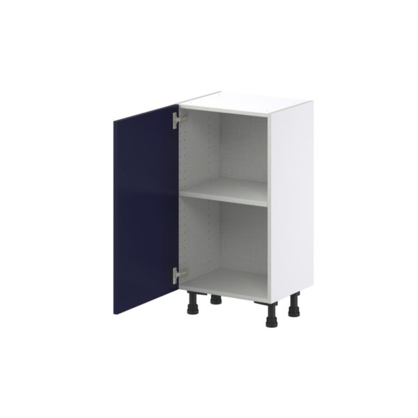 Camellia Painted Midnight Blue Recessed Assembled Shallow Base Cabinet with a Full High Door(18 in. W x 34.5 in. H x 14 in. D)