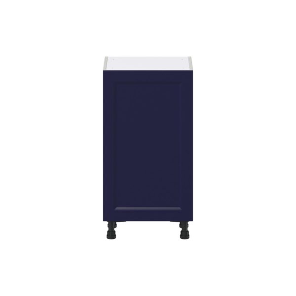 Camellia Painted Midnight Blue Recessed Assembled Shallow Base Cabinet with a Full High Door(18 in. W x 34.5 in. H x 14 in. D)