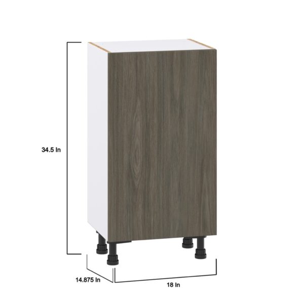 Cordyline Textured Slab Walnut Assembled Shallow Base Cabinet with a Full High Door(18 in. W x 34.5 in. H x 14 in. D)