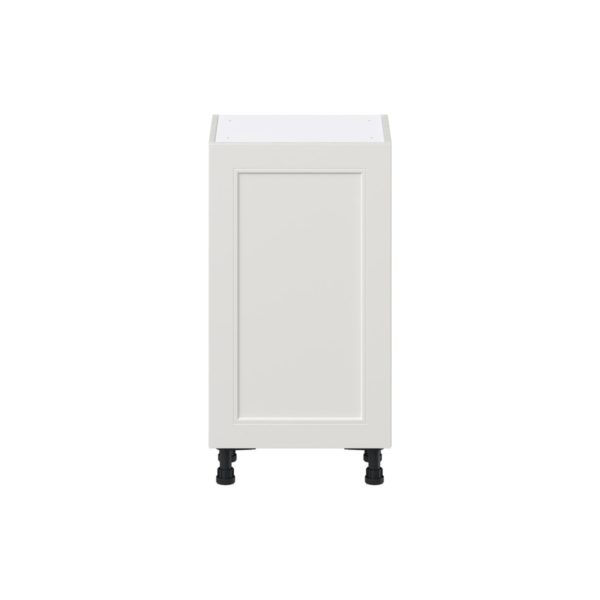 Wisteria Painted Light Gray Recessed Assembled Shallow Base Cabinet with a Full High Door and 3 Inner Drawers (18 in. W x 34.5 in. H x 14 in. D)