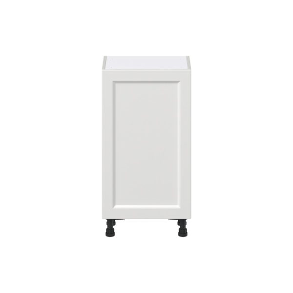 Magnolia Painted Bright White Recessed Assembled Shallow Base Cabinet with a Full High Door(18 in. W x 34.5 in. H x 14 in. D)