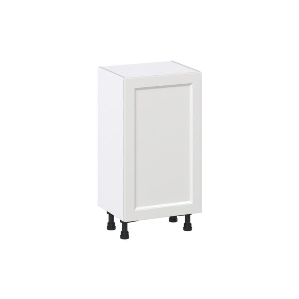 Magnolia Painted Bright White Recessed Assembled Shallow Base Cabinet with a Full High Door(18 in. W x 34.5 in. H x 14 in. D)