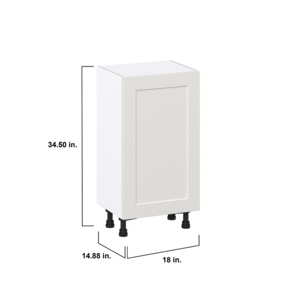 Wisteria Painted Light Gray Recessed Assembled Shallow Base Cabinet with a Full High Door(18 in. W x 34.5 in. H x 14 in. D)