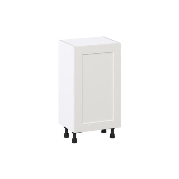 Wisteria Painted Light Gray Recessed Assembled Shallow Base Cabinet with a Full High Door(18 in. W x 34.5 in. H x 14 in. D)