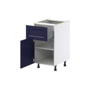 Camellia Painted Midnight Blue Recessed Assembled Base Cabinet with 1 Door and 10 in. Drawer (18 in. W x 34.5 in. H x 24 in. D)