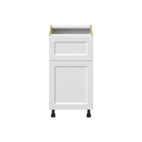 Magnolia Painted Bright White Recessed Assembled Base Cabinet with 1 Door and 10 in. Drawer (18 in. W x 34.5 in. H x 24 in. D)