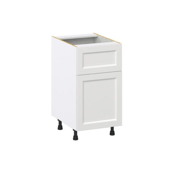 Magnolia Painted Bright White Recessed Assembled Base Cabinet with 1 Door and 10 in. Drawer (18 in. W x 34.5 in. H x 24 in. D)