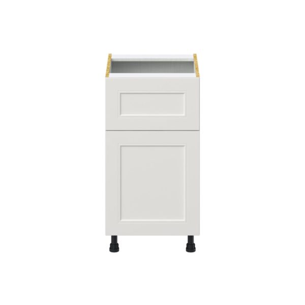 Wisteria Painted Light Gray Recessed Assembled Base Cabinet with 1 Door and 10 in. Drawer (18 in. W x 34.5 in. H x 24 in. D)